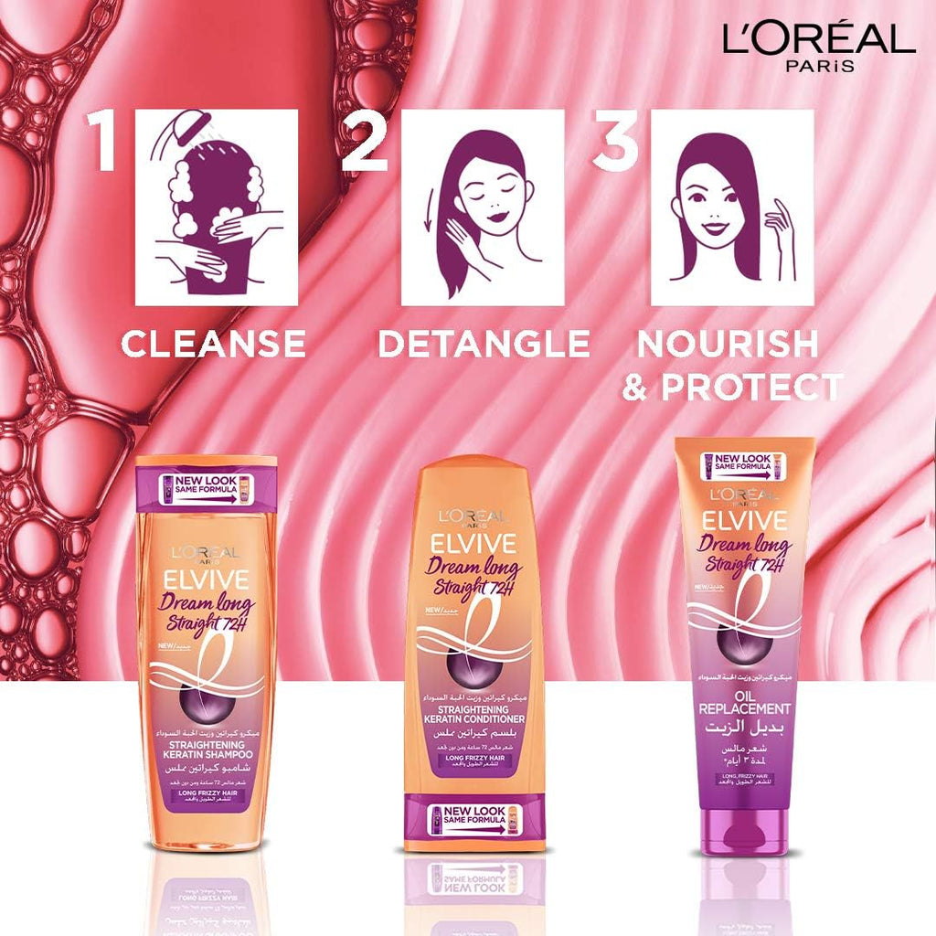 Elvive Dream Long Straight - Stranightening Keratin Shampoo - 600ml